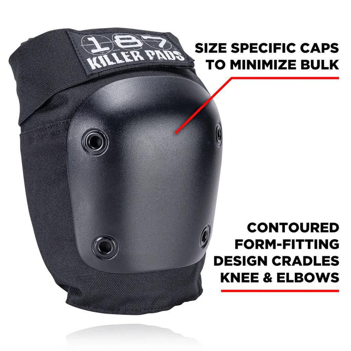 187 Killer Pads - Black Pre-K Pad Set - Knee/Elbow/Wrist Safety Gear Set
