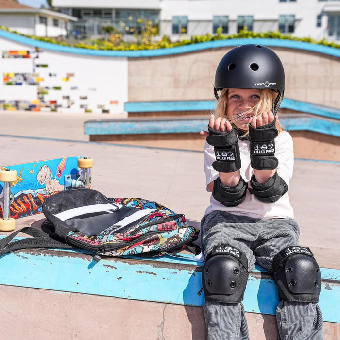 187 Killer Pads - Black Pre-K Pad Set - Knee/Elbow/Wrist Safety Gear Set