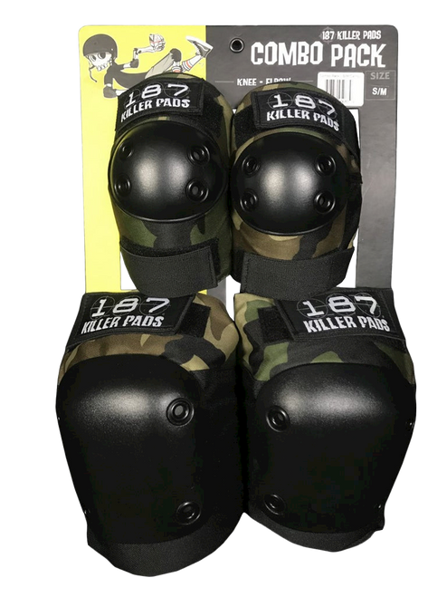 187 Killer Pads - Camo Combo Pack - Adult Knee & Elbow Safety Gear Set