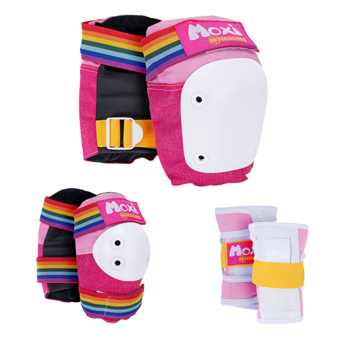 187 Killer Pads - Pink Moxi Super Six Pack - Adult Knee/Elbow/Wrist Safety Gear Set
