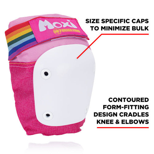 187 Killer Pads - Pink Moxi Super Six Pack - Adult Knee/Elbow/Wrist Safety Gear Set