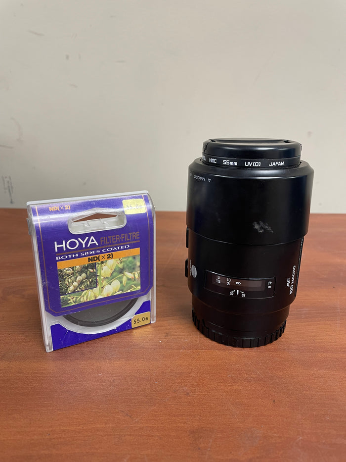Minolta 100mm f2.8 AF MACRO Sony A-Mount Lens w/Hood JAPAN