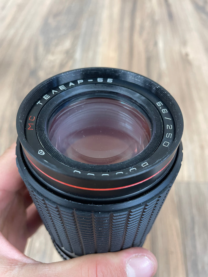 MC Telear-5b 250mm f5.6 P6 Mount Medium Format Telephoto Soviet Lens S# 880553