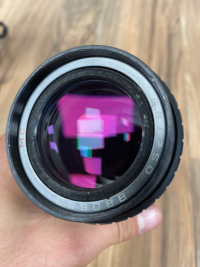 MC Telear-5b 250mm f5.6 P6 Mount Medium Format Telephoto Soviet Lens S# 880553