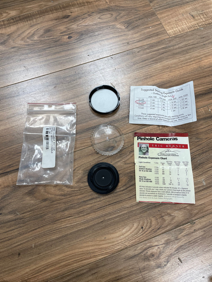 Pinhole Body Cap - 50mm f180 - Pentax K Mount - .011" Dia.