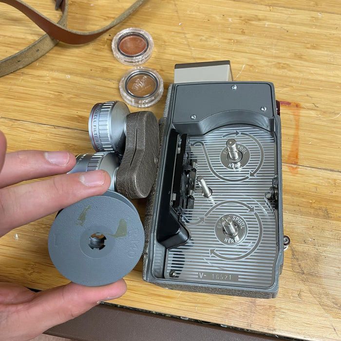 Bell & Howell Two-Fifty-Two 252 8mm Camera w/ Turret, Light Meter, Case, & Filters
