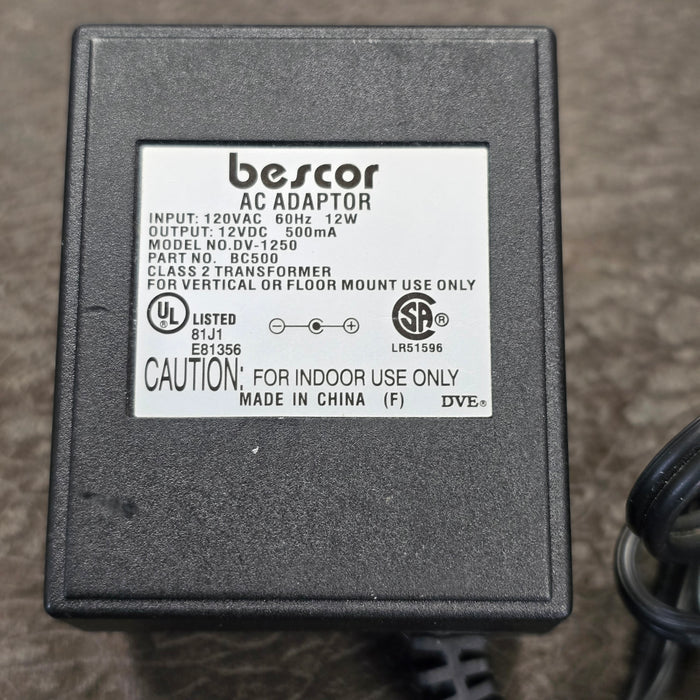 Bescor BC-500 Standard Charger 12V / 500mA AC Adaptor