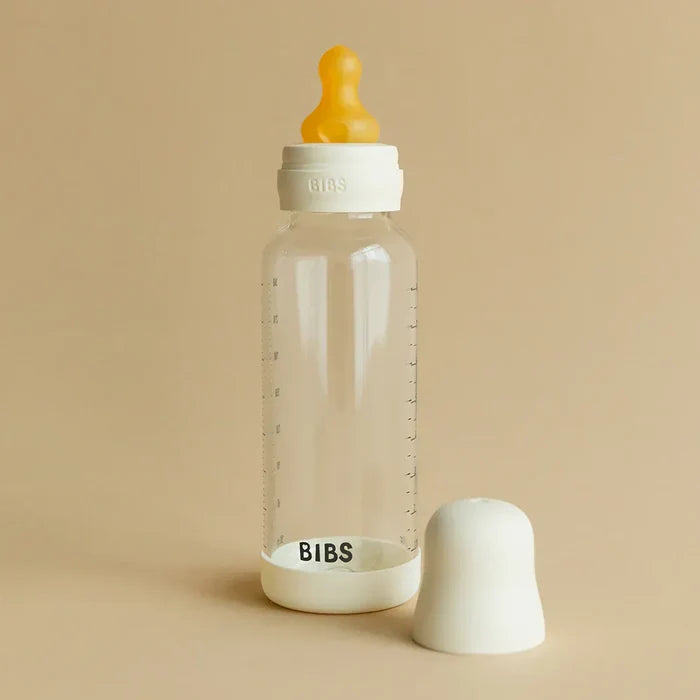 BIBS Baby Bottles BIBS Baby Glass Bottle Latex (120ml), Slow Flow - Ivory