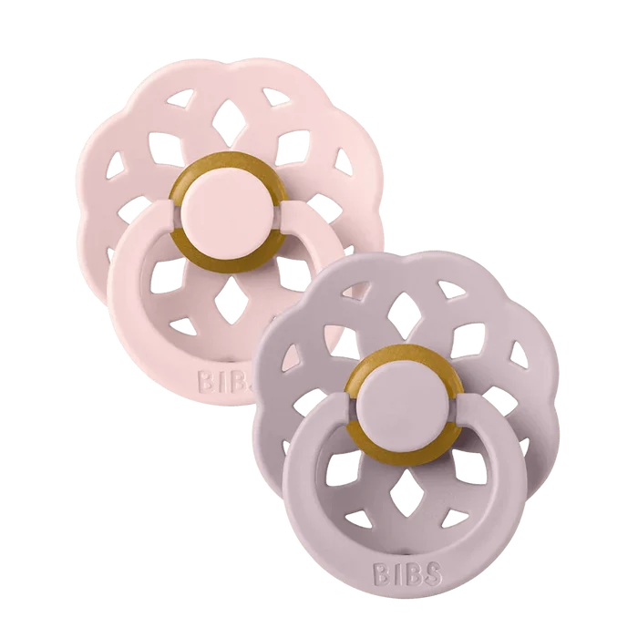 BIBS Pacifiers & Teethers BIBS Boheme Pacifiers 2 Pack (Size 2) - Blossom/Dusky Lilac