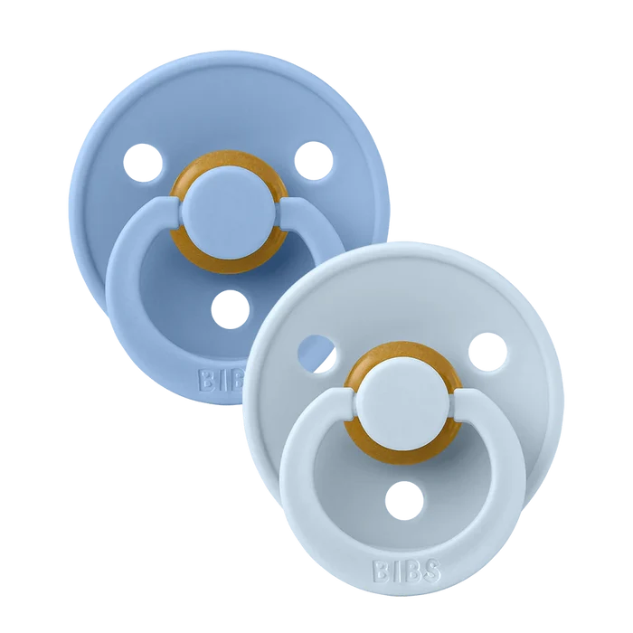 BIBS Pacifiers & Teethers BIBS Colour Pacifiers 2 Pack (Size 2) - Sky Blue/Baby Blue