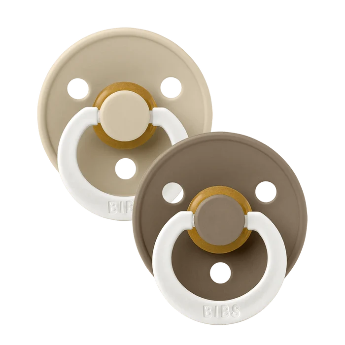 BIBS Pacifiers & Teethers BIBS Glow Pacifiers 2 Pack (Size 1) - Vanilla/Dark Oak