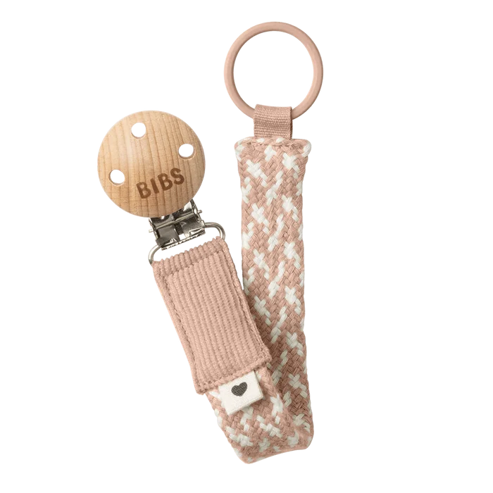 BIBS Pacifier Clip BIBS Pacifier Clip (Braided) - Blush/Ivory