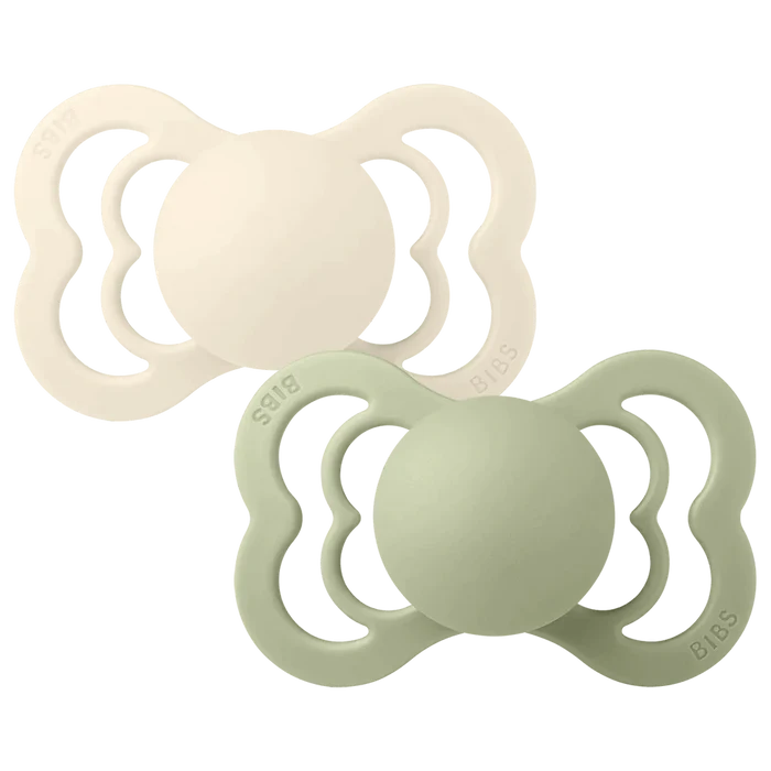 BIBS Pacifier Clip BIBS Supreme Pacifiers 2 Pack (Size 2) - Ivory/Sage