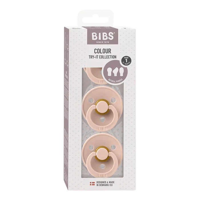 BIBS Pacifier BIBS Try-It Collection Pacifiers 3 pack (Size 1) - Blush