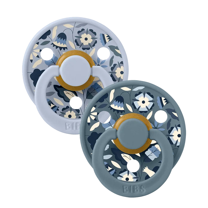 BIBS Health & Hygiene Bibs x Liberty Colour Bobo Latex Pacifier (2 Pack, Size 1) - Dusty Blue Mix