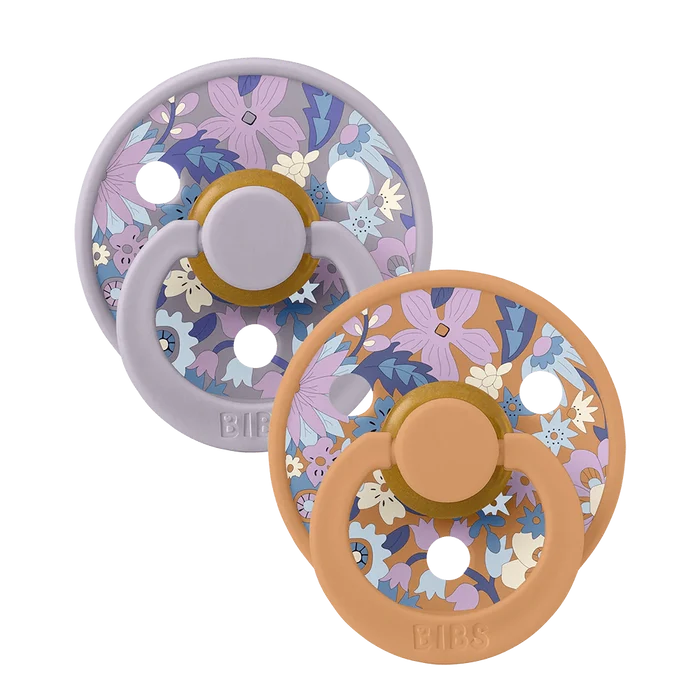 BIBS Health & Hygiene Bibs x Liberty Colour June Blossom Latex Pacifier (2 Pack, Size 1) - Pumpkin Mix