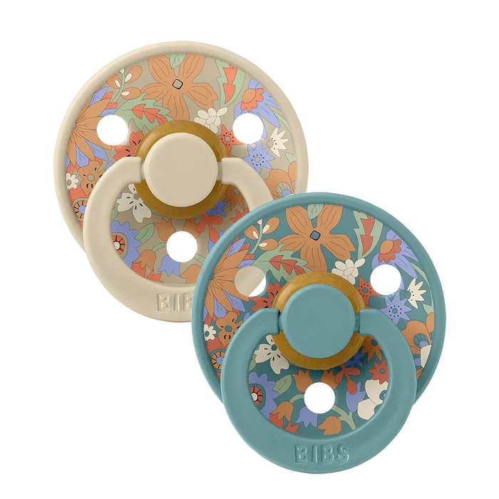 BIBS Health & Hygiene Bibs x Liberty Colour June Blossom Latex Pacifier (2 Pack, Size 1) - Vanilla Hush Mix