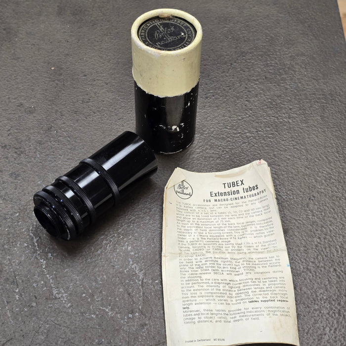 Bolex C-Mount Macro Extension Tube Set for Macro Photography