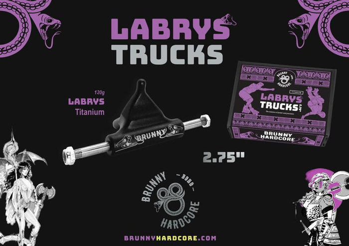 Brunny - *Limited Edition* Pink Labrys Titanium Grind Trucks (Set Of 4)