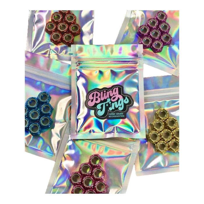 Chaya - Purple Bling T'ing 8mm Axle Nuts (8 Pack)