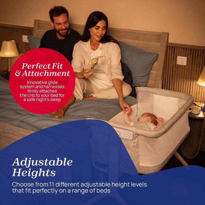 Chicco Cribs Chicco Next2Me Armonia Bedside Crib (with Motion Sensor Light) - Scandinavian