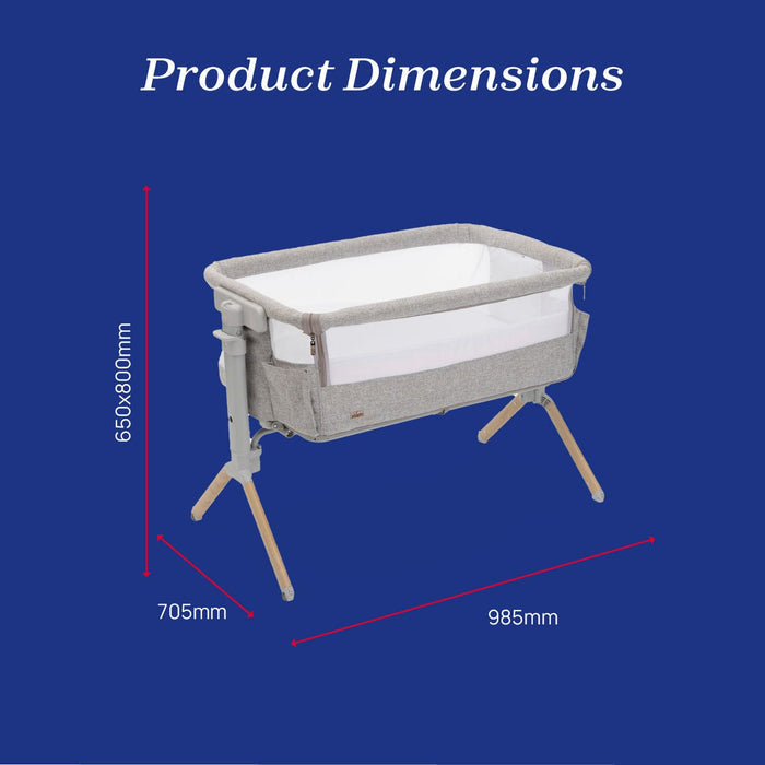 Chicco Cribs Chicco Next2Me Armonia Bedside Crib (with Motion Sensor Light) - Scandinavian
