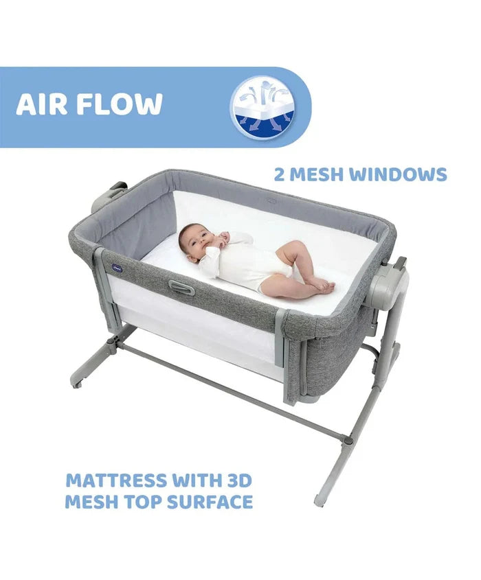 Chicco Bedside Cribs Chicco Next2Me Magic Evo Bedside Crib - Dark Grey