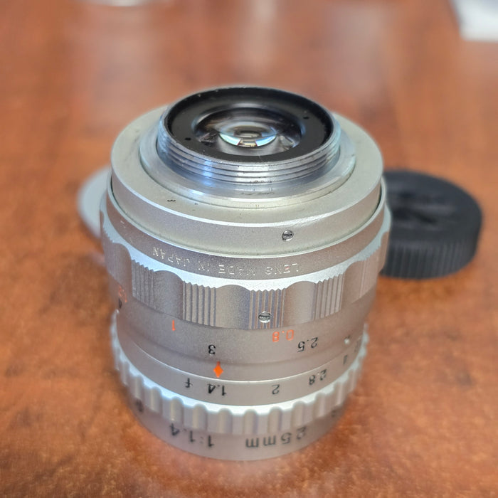 Cosmicar 25mm f1.4 TV C-Mount Lens S# 18346