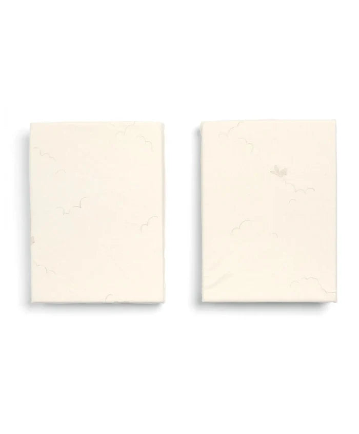 Mamas & Papas Bedding Cotbed Fitted Sheets (2 pack), Welcome to the World Duckling - Cream
