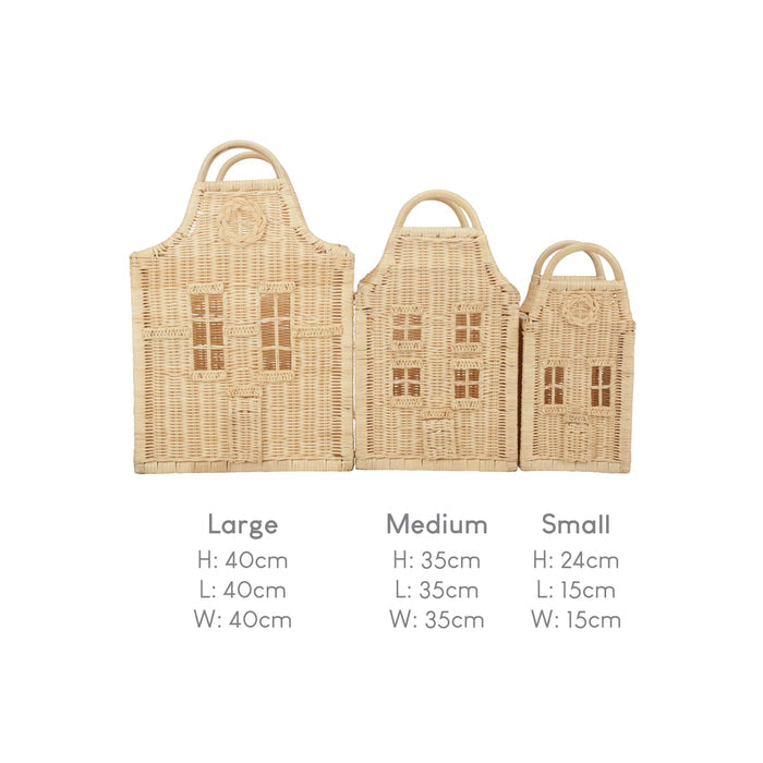 Cuddleco Storage Cuddleco Dutch House Set 3 Baskets - Rattan