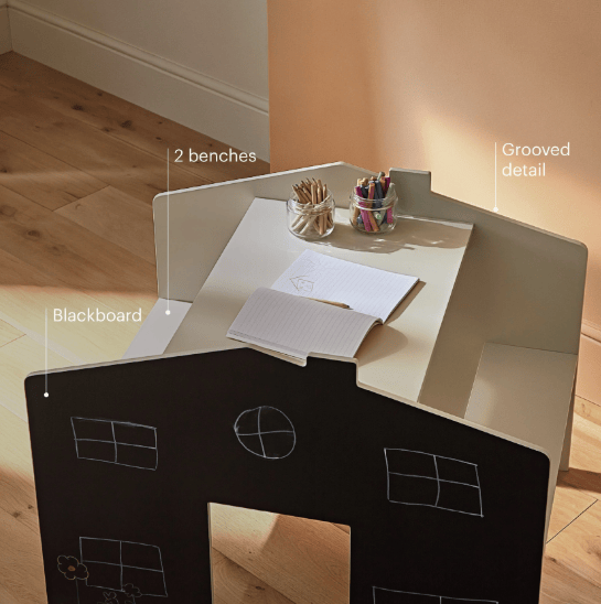 Cuddleco Nursery Furniture CuddleCo Play House Desk for 2 - Pebble
