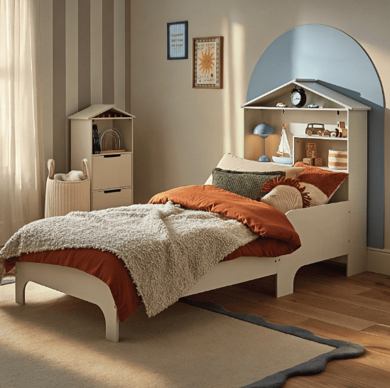 Cuddleco NURSERY FURNITURE CuddleCo Play House Single Bed with Storage - Pebble