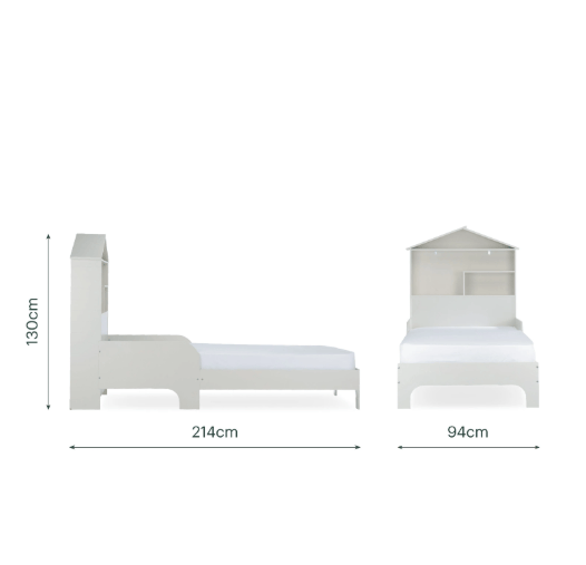 Cuddleco NURSERY FURNITURE CuddleCo Play House Single Bed with Storage - Pebble