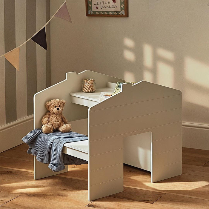Cuddleco Nursery Furniture CuddleCo Play House Storage Desk with Bench - Pebble
