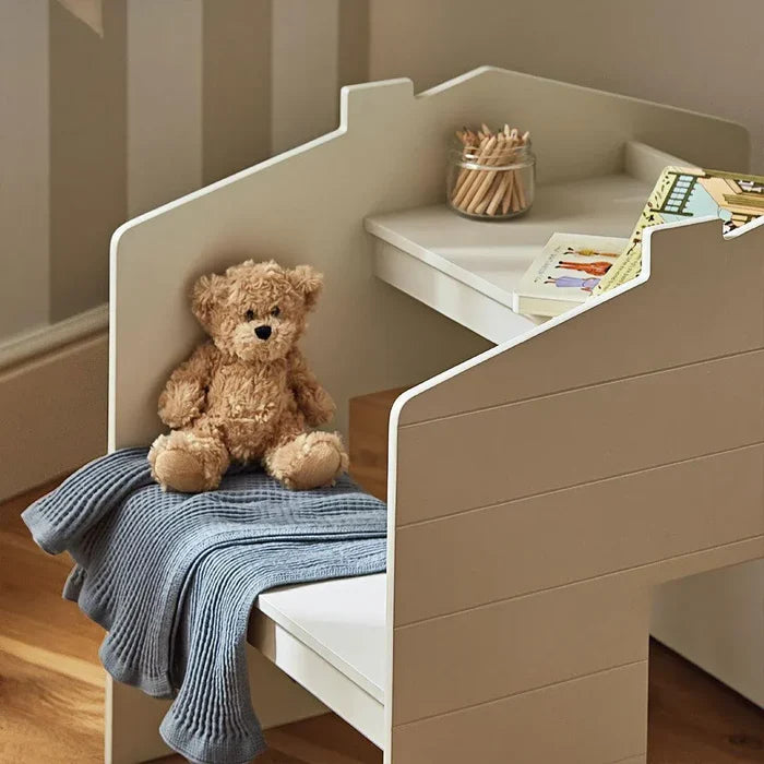 Cuddleco Nursery Furniture CuddleCo Play House Storage Desk with Bench - Pebble