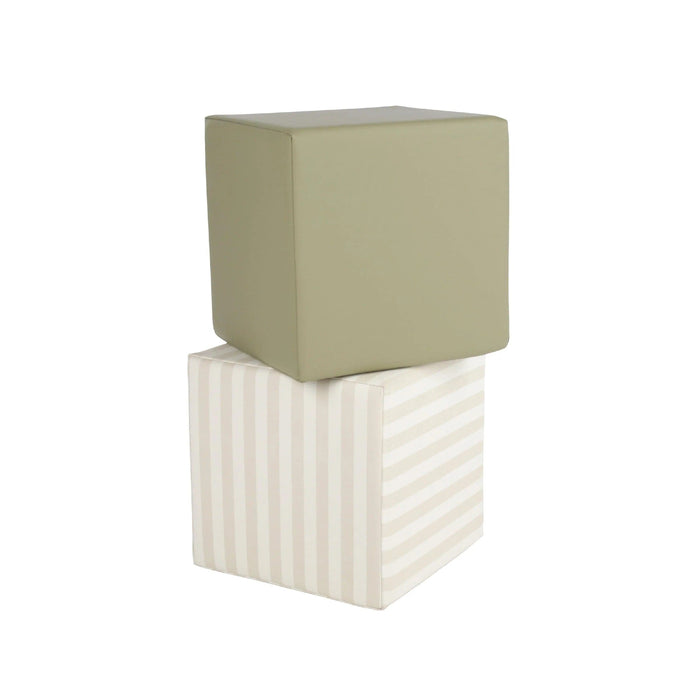 Cuddleco Toys CuddleCo Soft Play Cubes 2 Piece - Cookie Stripe & Olive