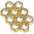 Defiant Upgrades - Gold 8mm Roller Skate Axle Nuts (10 Pack)