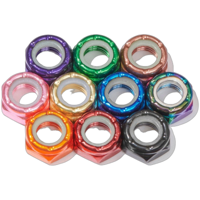 Defiant Upgrades - Gold 8mm Roller Skate Axle Nuts (10 Pack)