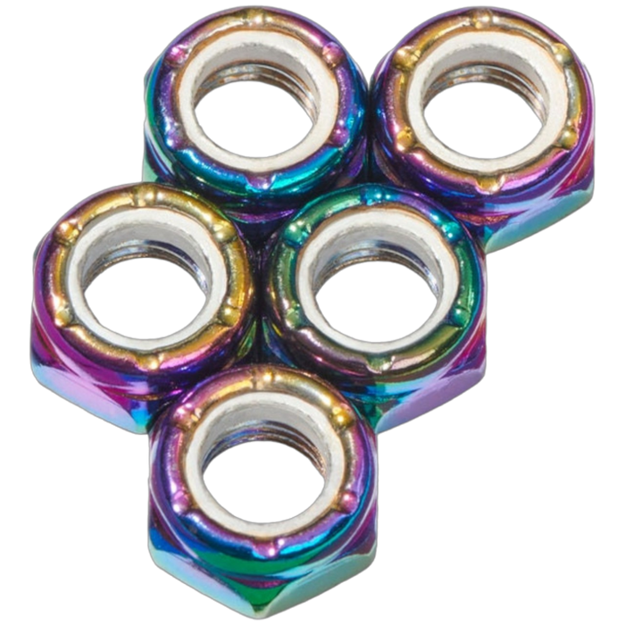 Defiant Upgrades - Oil Slick 8mm Skateboard Axle Nuts (5 Pack)