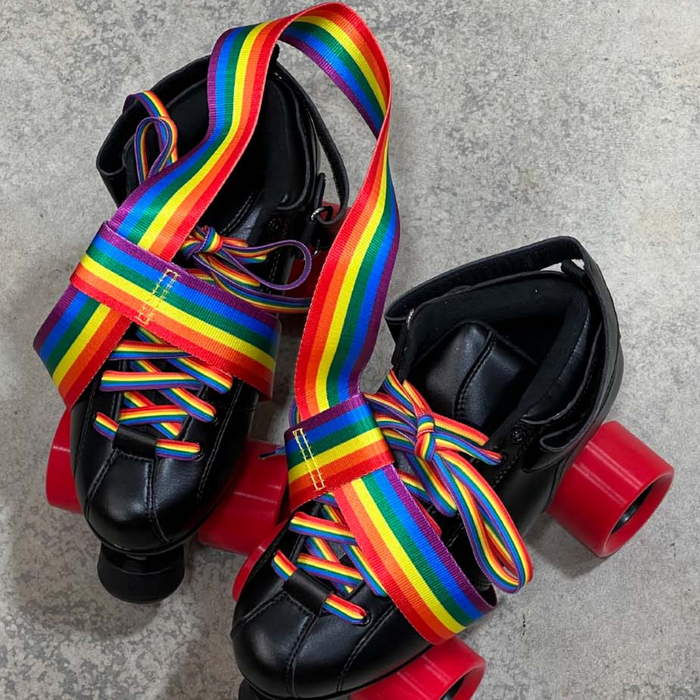 Derby Lace - Rainbow Stripe Pride Skate Leash - Gear Leash