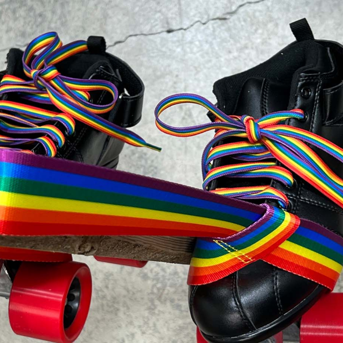 Derby Lace - Rainbow Stripe Pride Skate Leash - Gear Leash