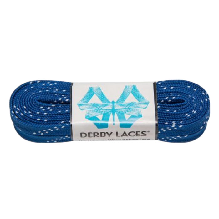 Derby Laces - Blue - Waxed 10mm Laces (Sold In Pairs)