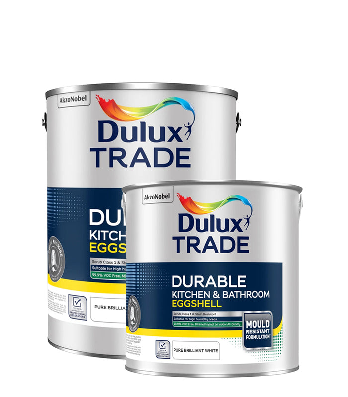 Dulux Trade Durable Kitchen & Bathroom Eggshell - Pure Brilliant White