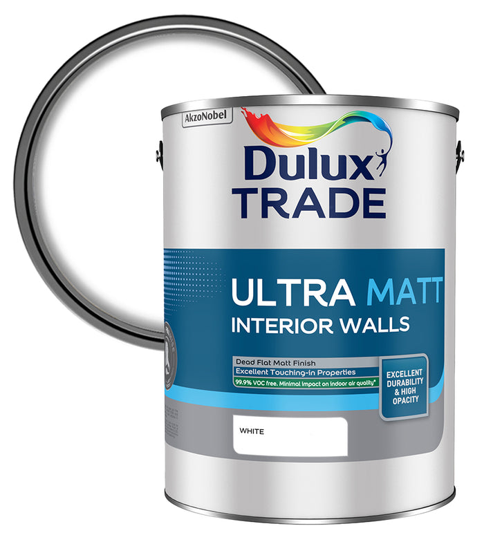 Dulux Trade Ultra Matt Interior Walls - White - 5 Litre