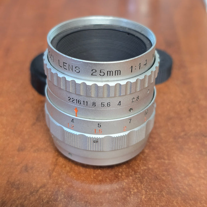 General Electric 25mm f1.4 TV C-Mount Lens S# 13534