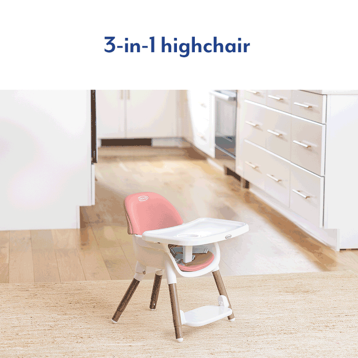 Graco Highchairs Graco Presti 3in1 Highchair - Dusty Rose