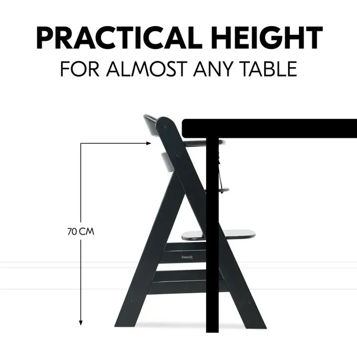 Hauck highchairs Hauck Alpha+ Wooden Highchair - Black