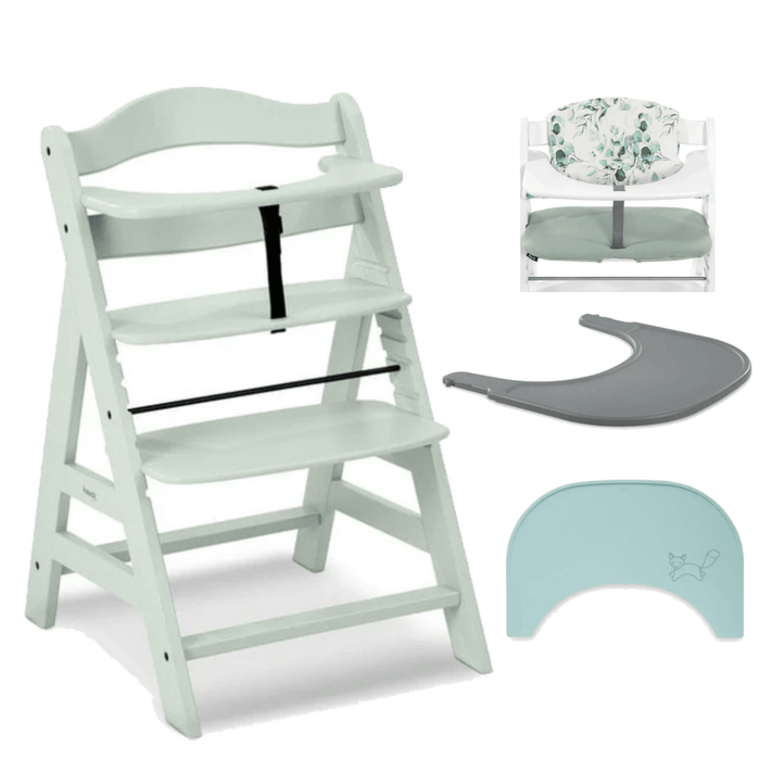 Hauck Nursing & Feeding Hauck Alpha+ Wooden Highchair Bundle - Mint