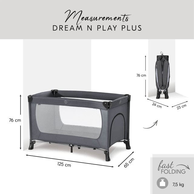 Hauck Travel Cot Hauck Dream N Play Plus Travel Cot - Grey