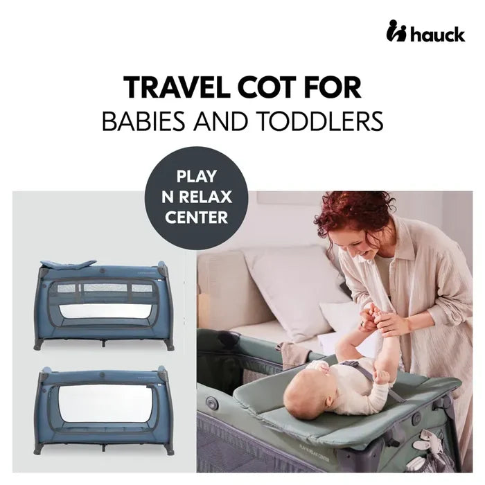 Hauck Travel Cot Hauck Play N Relax Center Travel Cot - Dark Blue